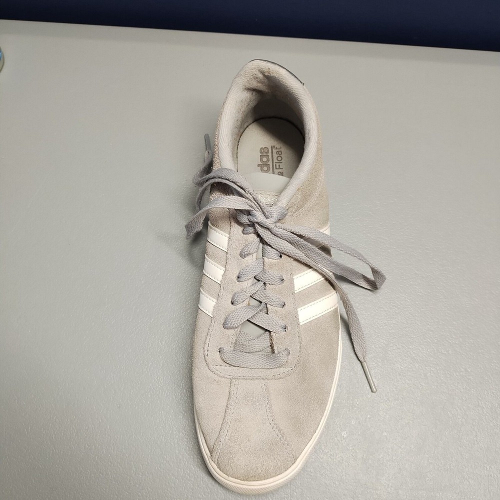 adidas Court Set Sneaker Shoe Womens Size 8.5 Gray Slip Resistant Lace Up AW4209